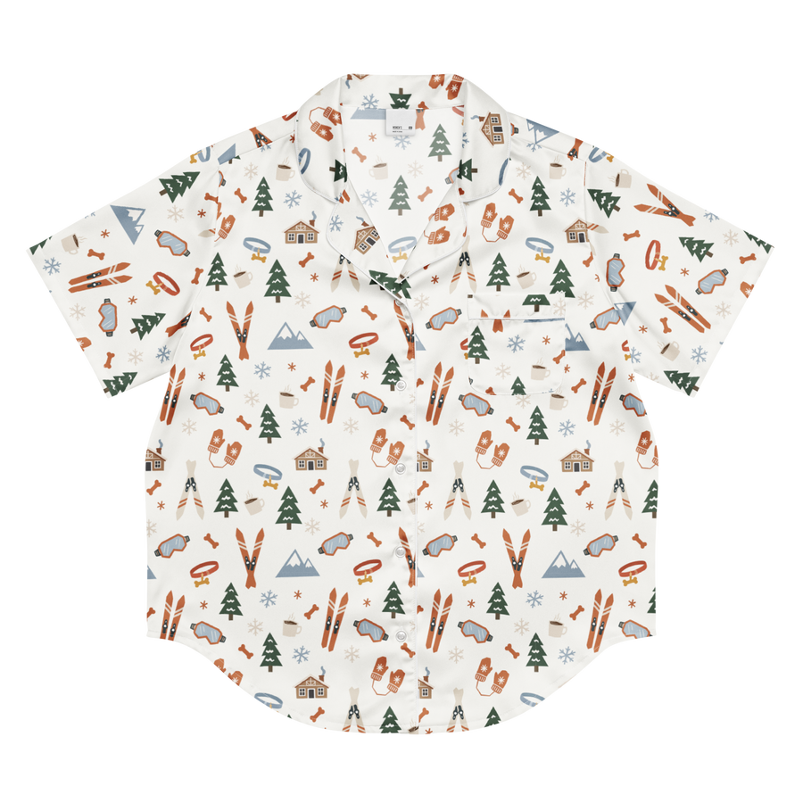 Pet Inspired Print Pajama Short Sleeve Shirt