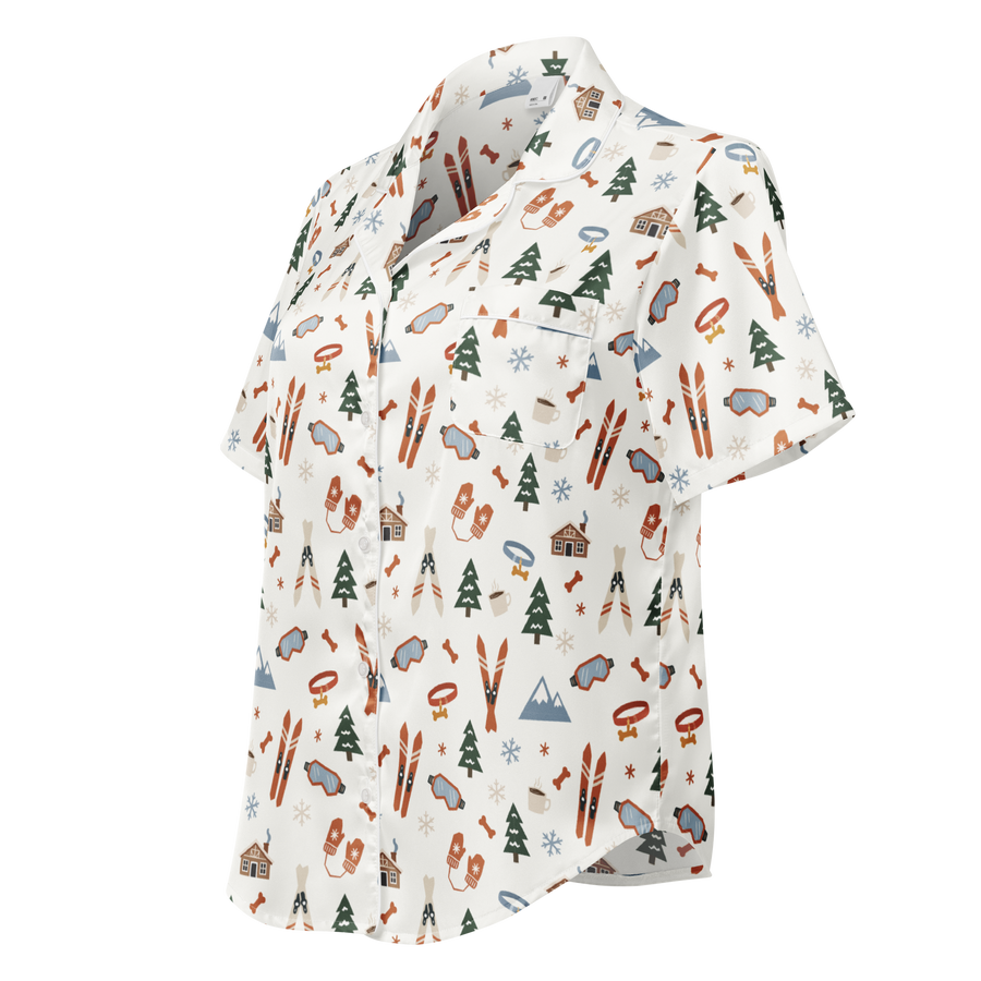 Pet Inspired Print Pajama Short Sleeve Shirt