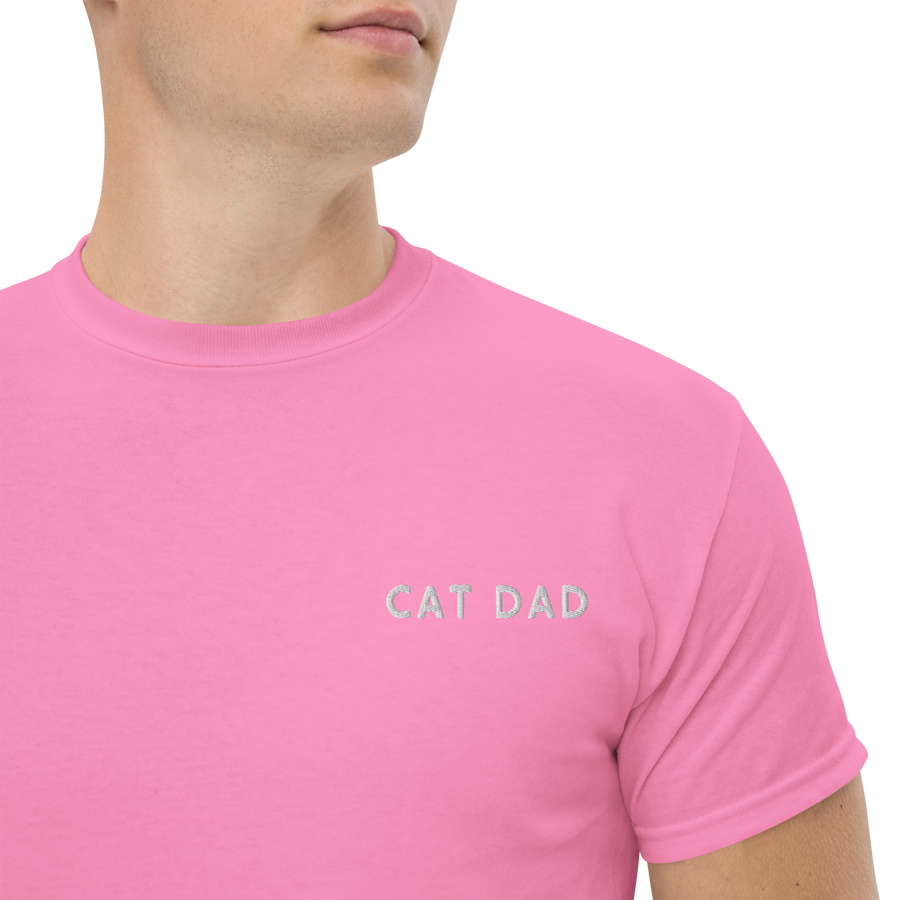 Cat Dad Embroidered T-Shirt