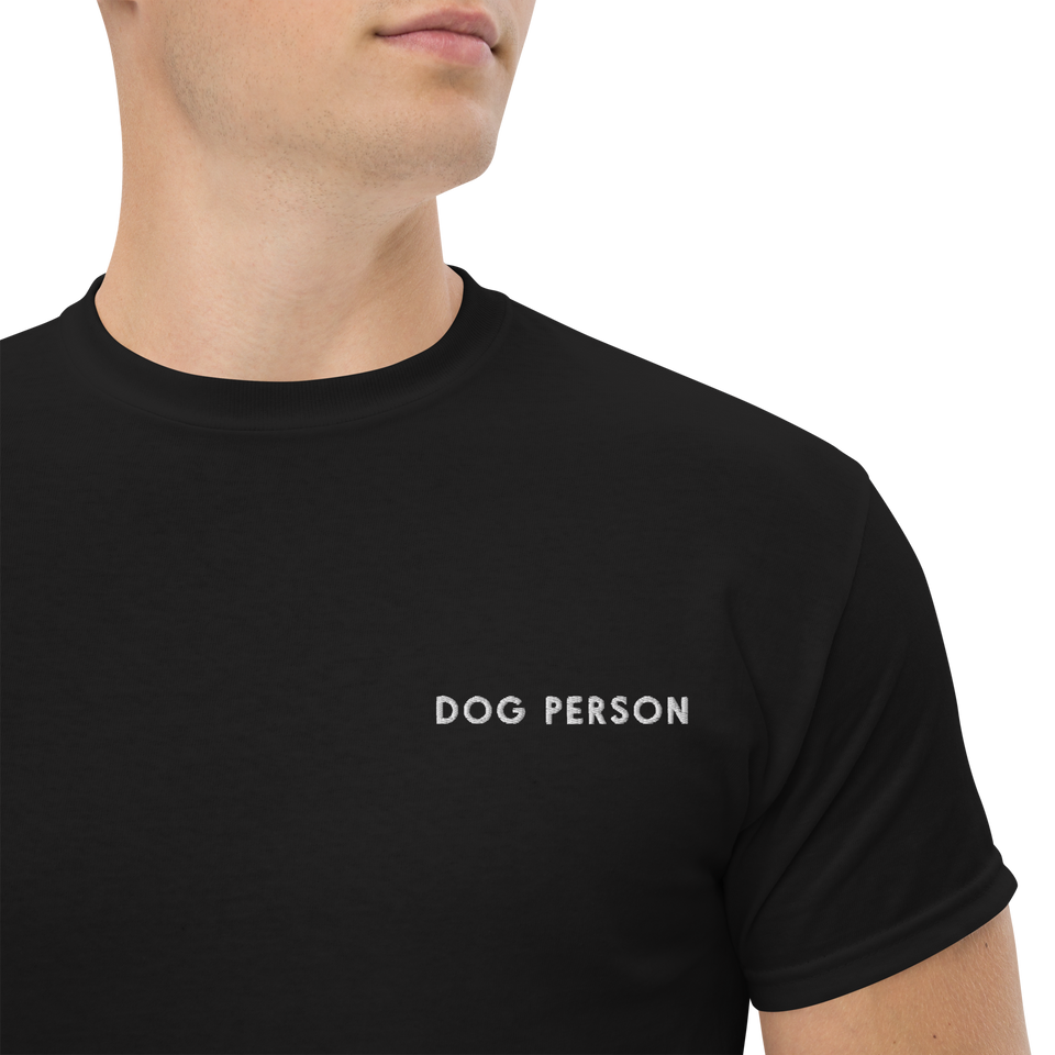 Dog Person Embroidered T-Shirt