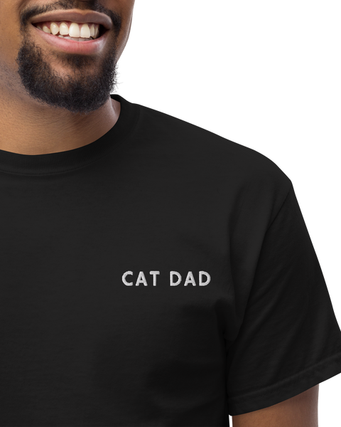 Cat Dad Embroidered T-Shirt