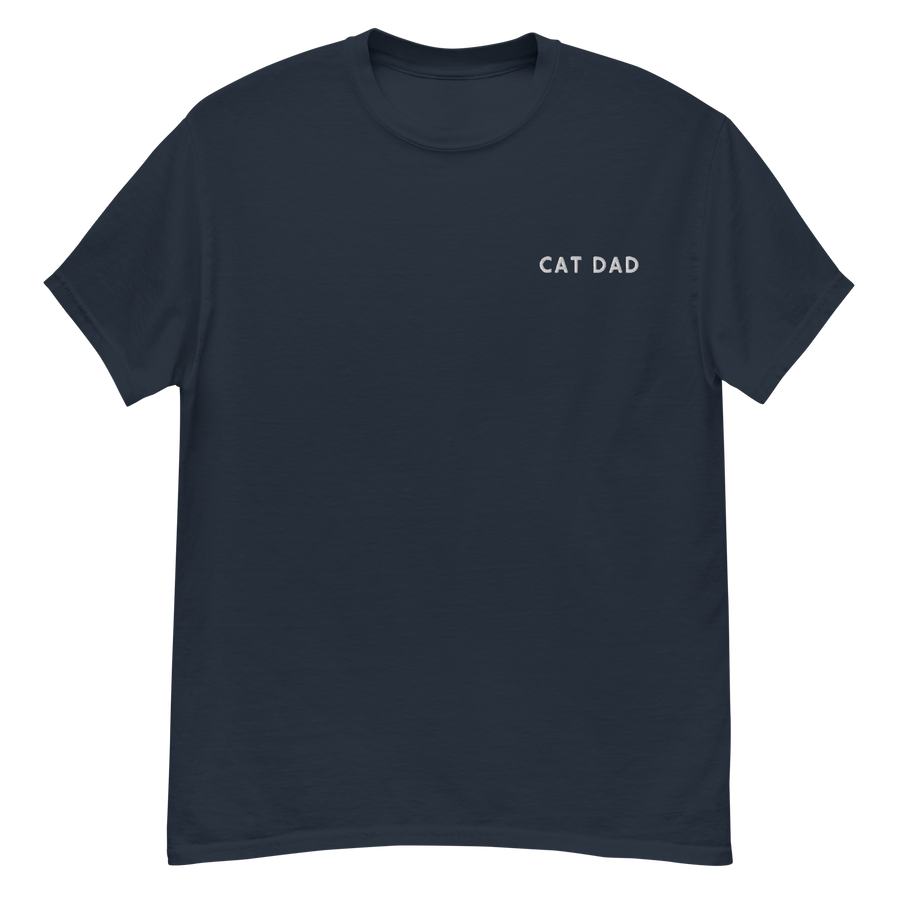 Cat Dad Embroidered T-Shirt