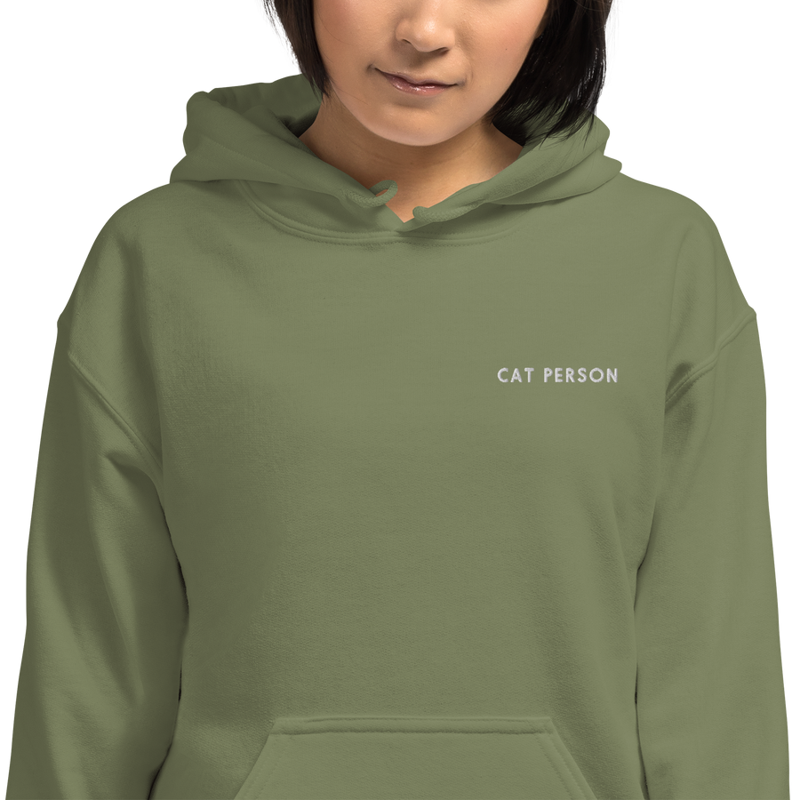 Cat Person Embroidered Hoodie