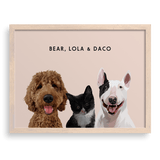 Custom Three Pet Portrait – West & Willow
