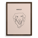 Custom One Pet Line Drawing Portrait
