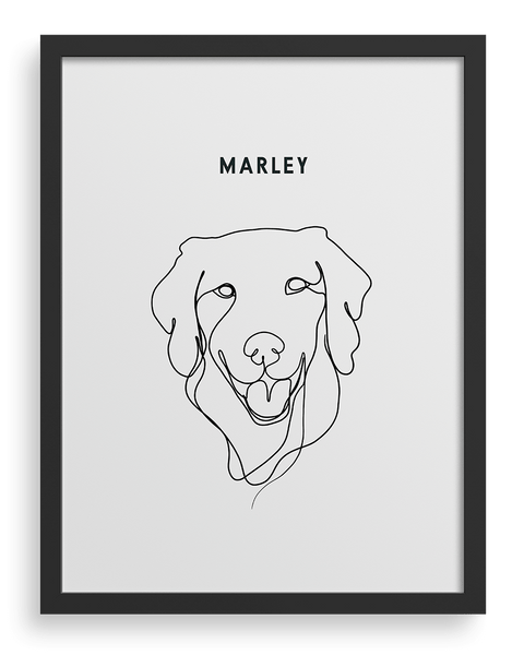 Custom One Pet Line Drawing Portrait